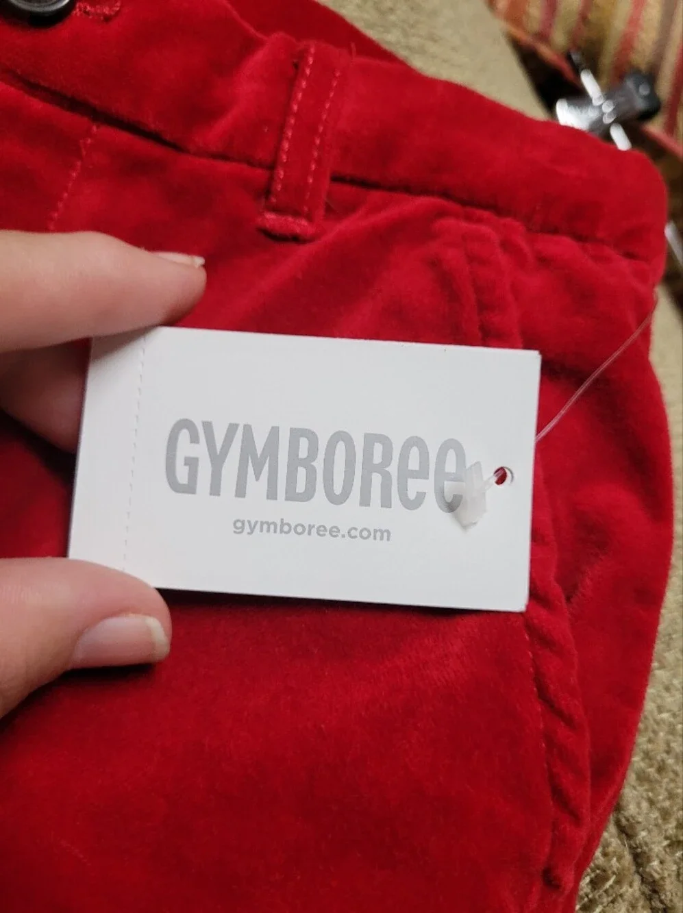 NEW Gymboree Bright Red Velour Pants